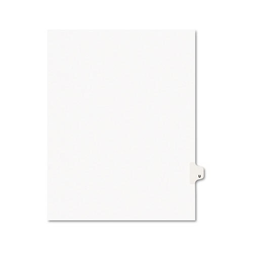 Preprinted Legal Exhibit Side Tab Index Dividers, Avery Style, 26-tab, U, 11 X 8.5, White, 25/pack Preprinted Legal Exhibit Side Tab Index Dividers, Avery Style, 26-tab, U, 11 X 8.5, White, 25/pack