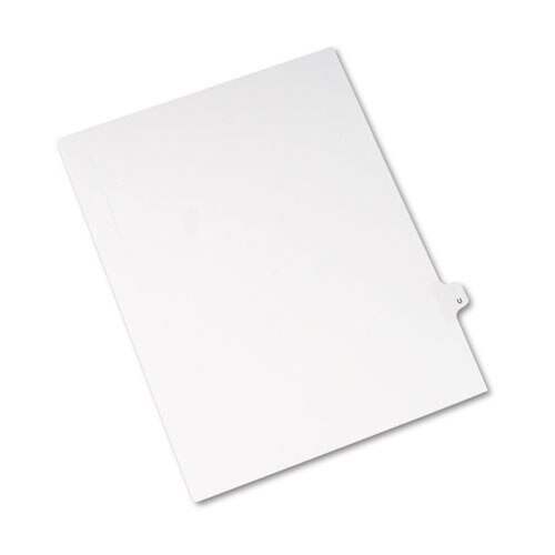 Preprinted Legal Exhibit Side Tab Index Dividers, Avery Style, 26-tab, U, 11 X 8.5, White, 25/pack Preprinted Legal Exhibit Side Tab Index Dividers, Avery Style, 26-tab, U, 11 X 8.5, White, 25/pack