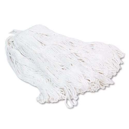 Pro Loop Web/tailband Wet Mop Head, Rayon, 24oz, White Pro Loop Web/tailband Wet Mop Head, Rayon, 24oz, White