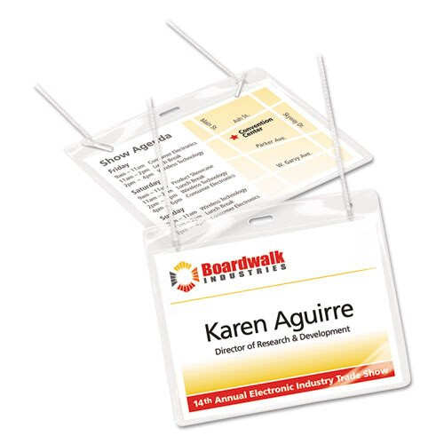 Necklace-style Badge Holder W/laser/inkjet Insert, Top Load, 4 X 3, We, 50/box Necklace-style Badge Holder W/laser/inkjet Insert, Top Load, 4 X 3, We, 50/box