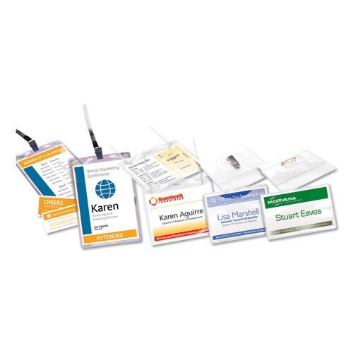 Necklace-style Badge Holder W/laser/inkjet Insert, Top Load, 4 X 3, We, 50/box Necklace-style Badge Holder W/laser/inkjet Insert, Top Load, 4 X 3, We, 50/box
