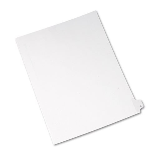 Preprinted Legal Exhibit Side Tab Index Dividers, Allstate Style, 26-tab, Z, 11 X 8.5, White, 25/pack Preprinted Legal Exhibit Side Tab Index Dividers, Allstate Style, 26-tab, Z, 11 X 8.5, White, 25/pack