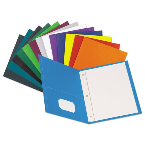 Leatherette Two Pocket Portfolio With Fasteners, 8 1/2" X 11", Assorted, 10/pk Leatherette Two Pocket Portfolio With Fasteners, 8 1/2" X 11", Assorted, 10/pk
