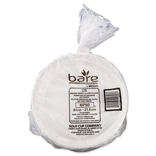 Bare Eco-forward Clay-coated Paper Dinnerware, Plate, 8 1/2" Dia, 500/carton Bare Eco-forward Clay-coated Paper Dinnerware, Plate, 8 1/2" Dia, 500/carton