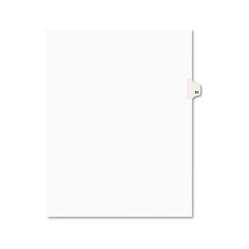 Preprinted Legal Exhibit Side Tab Index Dividers, Avery Style, 10-tab, 83, 11 X 8.5, White, 25/pack Preprinted Legal Exhibit Side Tab Index Dividers, Avery Style, 10-tab, 83, 11 X 8.5, White, 25/pack