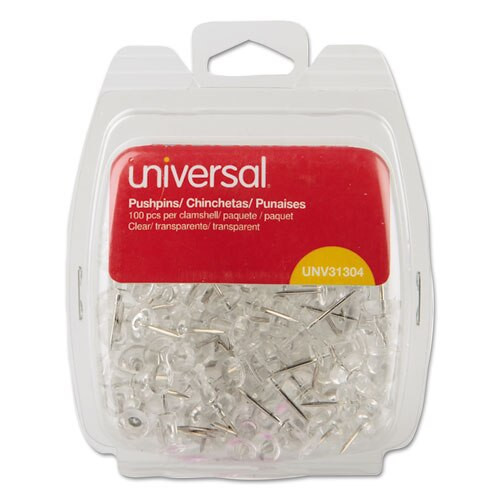 Clear Push Pins, Plastic, 3/8", 400/pack Clear Push Pins, Plastic, 3/8", 400/pack