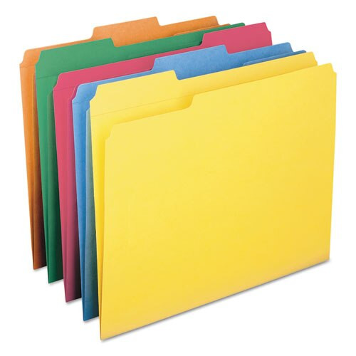 Reinforced Top Tab Colored File Folders, 1/3-cut Tabs, Letter Size, Assorted, 100/box Reinforced Top Tab Colored File Folders, 1/3-cut Tabs, Letter Size, Assorted, 100/box