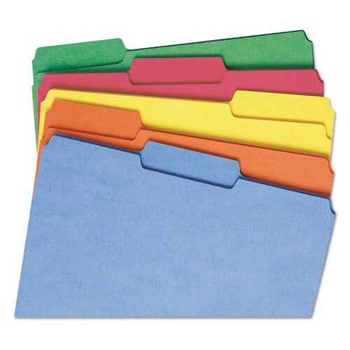 Reinforced Top Tab Colored File Folders, 1/3-cut Tabs, Letter Size, Assorted, 100/box Reinforced Top Tab Colored File Folders, 1/3-cut Tabs, Letter Size, Assorted, 100/box