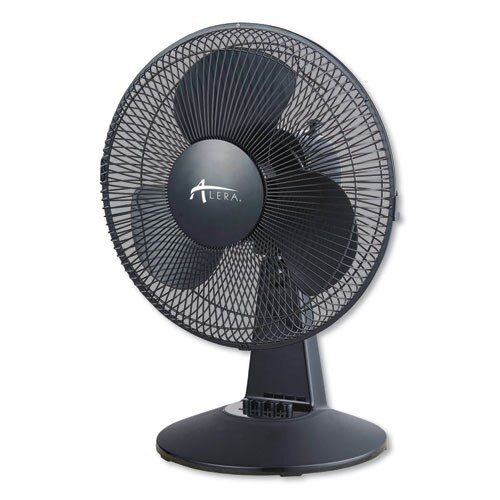 12" 3-speed Oscillating Desk Fan, Plastic, White 12" 3-speed Oscillating Desk Fan, Plastic, White