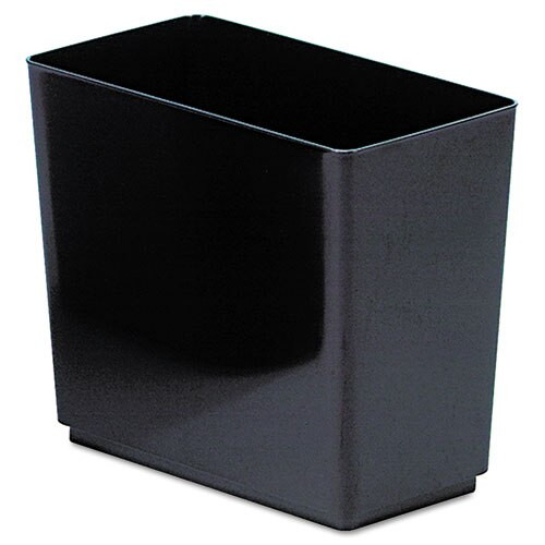 Designer 2 Wastebasket, Rectangular, Plastic, 6.5 Gal, Black, 6/carton Designer 2 Wastebasket, Rectangular, Plastic, 6.5 Gal, Black, 6/carton