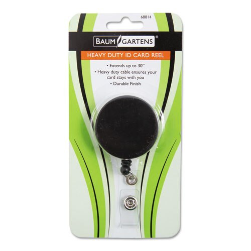 Heavy Duty Id Card Reel, 30" Extension, Black/chrome Heavy Duty Id Card Reel, 30" Extension, Black/chrome
