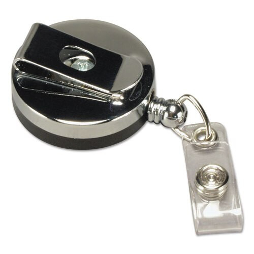 Heavy Duty Id Card Reel, 30" Extension, Black/chrome Heavy Duty Id Card Reel, 30" Extension, Black/chrome