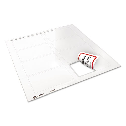 Flexible Adhesive Name Badge Labels, 3.38 X 2.33, White/red Border, 400/box Flexible Adhesive Name Badge Labels, 3.38 X 2.33, White/red Border, 400/box