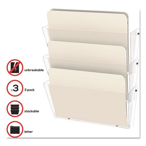 Unbreakable Docupocket 3-pocket Wall File, Letter, 14 1/2 X 3 X 6 1/2, Clear Unbreakable Docupocket 3-pocket Wall File, Letter, 14 1/2 X 3 X 6 1/2, Clear