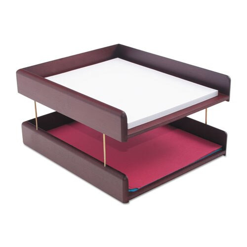 Hardwood Stackable Desk Trays, 1 Section, Letter Size Files, 10.25" X 12.5" X 2.5", Mahogany Hardwood Stackable Desk Trays, 1 Section, Letter Size Files, 10.25" X 12.5" X 2.5", Mahogany