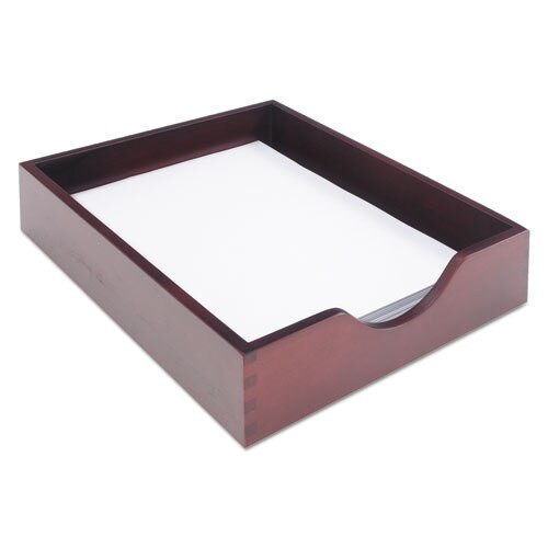 Hardwood Stackable Desk Trays, 1 Section, Letter Size Files, 10.25" X 12.5" X 2.5", Mahogany Hardwood Stackable Desk Trays, 1 Section, Letter Size Files, 10.25" X 12.5" X 2.5", Mahogany