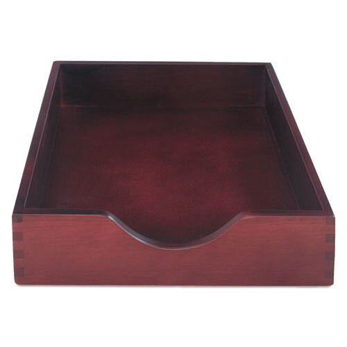 Hardwood Stackable Desk Trays, 1 Section, Letter Size Files, 10.25" X 12.5" X 2.5", Mahogany Hardwood Stackable Desk Trays, 1 Section, Letter Size Files, 10.25" X 12.5" X 2.5", Mahogany