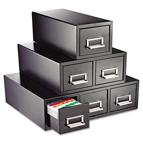 Drawer Card Cabinet Holds 3,000 3 X 5 Cards, 12 5/16" X 16" X 5 3/16" Drawer Card Cabinet Holds 3,000 3 X 5 Cards, 12 5/16" X 16" X 5 3/16"