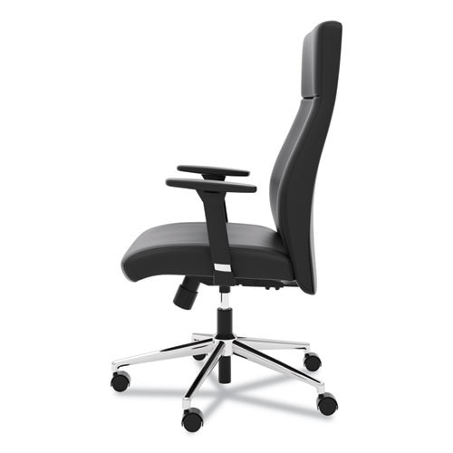 Define Executive High-back Leather Chair, Supports Up To 250 Lbs., Black Seat/black Back, Polished Chrome Base Define Executive High-back Leather Chair, Supports Up To 250 Lbs., Black Seat/black Back, Polished Chrome Base