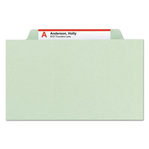 Pressboard Classification Folders With Safeshield Coated Fasteners, 2/5 Cut, 3 Dividers, Legal Size, Gray-green, 10/box Pressboard Classification Folders With Safeshield Coated Fasteners, 2/5 Cut, 3 Dividers, Legal Size, Gray-green, 10/box