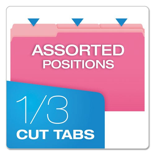 Colored File Folders, 1/3-cut Tabs, Legal Size, Pink/light Pink, 100/box Colored File Folders, 1/3-cut Tabs, Legal Size, Pink/light Pink, 100/box