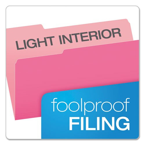 Colored File Folders, 1/3-cut Tabs, Legal Size, Pink/light Pink, 100/box Colored File Folders, 1/3-cut Tabs, Legal Size, Pink/light Pink, 100/box