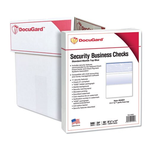 Standard Security Check, 11 Features, 8.5 X 11, Blue Marble Bottom, 500/ream Standard Security Check, 11 Features, 8.5 X 11, Blue Marble Bottom, 500/ream