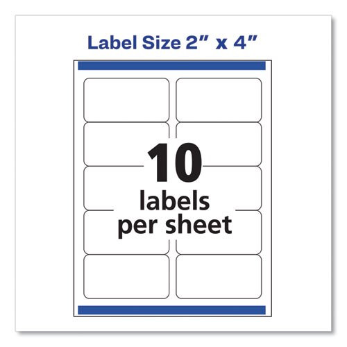 Shipping Labels W/ Trueblock Technology, Inkjet Printers, 2 X 4, White, 10/sheet, 100 Sheets/box Shipping Labels W/ Trueblock Technology, Inkjet Printers, 2 X 4, White, 10/sheet, 100 Sheets/box