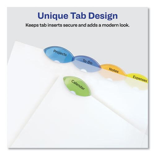 Insertable Style Edge Tab Plastic Dividers, 7-hole Punched, 5-tab, 8.5 X 5.5, Translucent, 1 Set Insertable Style Edge Tab Plastic Dividers, 7-hole Punched, 5-tab, 8.5 X 5.5, Translucent, 1 Set