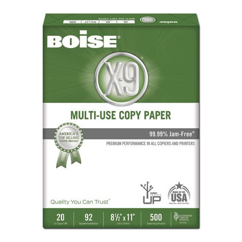 X-9 Multi-use Copy Paper, 92 Bright, 20lb, 8.5 X 11, White, 500 Sheets/ream, 5 Reams/carton X-9 Multi-use Copy Paper, 92 Bright, 20lb, 8.5 X 11, White, 500 Sheets/ream, 5 Reams/carton