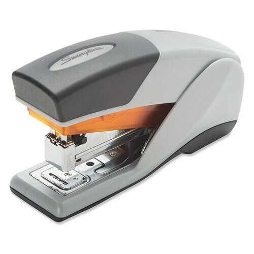 Optima 25 Reduced Effort Compact Stapler, 25-sheet Capacity, Gray/orange Optima 25 Reduced Effort Compact Stapler, 25-sheet Capacity, Gray/orange