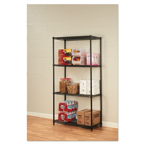 Nsf Certified Industrial 4-shelf Wire Shelving Kit, 36w X 18d X 72h, Black Nsf Certified Industrial 4-shelf Wire Shelving Kit, 36w X 18d X 72h, Black