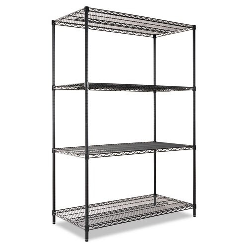 Nsf Certified Industrial 4-shelf Wire Shelving Kit, 36w X 18d X 72h, Black Nsf Certified Industrial 4-shelf Wire Shelving Kit, 36w X 18d X 72h, Black