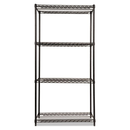 Nsf Certified Industrial 4-shelf Wire Shelving Kit, 36w X 18d X 72h, Black Nsf Certified Industrial 4-shelf Wire Shelving Kit, 36w X 18d X 72h, Black