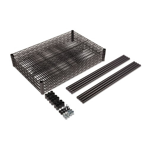 Nsf Certified Industrial 4-shelf Wire Shelving Kit, 36w X 18d X 72h, Black Nsf Certified Industrial 4-shelf Wire Shelving Kit, 36w X 18d X 72h, Black