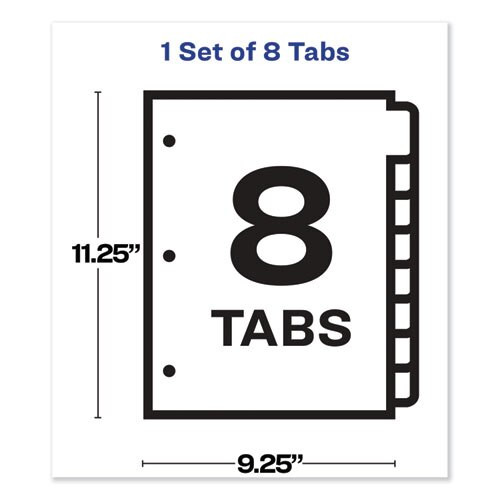 Print And Apply Index Maker Clear Label Sheet Protector Dividers With White Tabs, 8-tab, 11 X 8.5, Clear, 1 Set Print And Apply Index Maker Clear Label Sheet Protector Dividers With White Tabs, 8-tab, 11 X 8.5, Clear, 1 Set