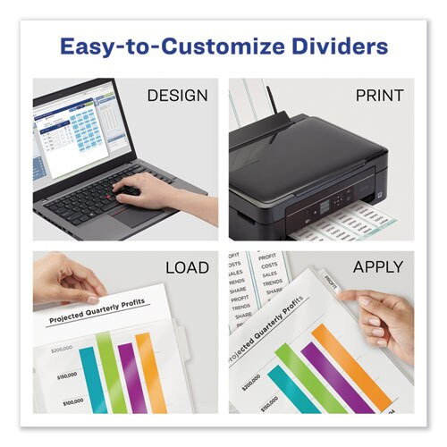 Print And Apply Index Maker Clear Label Sheet Protector Dividers With White Tabs, 8-tab, 11 X 8.5, Clear, 1 Set Print And Apply Index Maker Clear Label Sheet Protector Dividers With White Tabs, 8-tab, 11 X 8.5, Clear, 1 Set