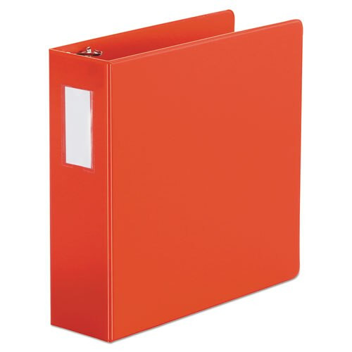 Deluxe Non-view D-ring Binder With Label Holder, 3 Rings, 3" Capacity, 11 X 8.5, Red Deluxe Non-view D-ring Binder With Label Holder, 3 Rings, 3" Capacity, 11 X 8.5, Red