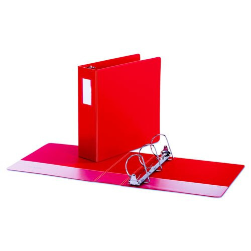 Deluxe Non-view D-ring Binder With Label Holder, 3 Rings, 3" Capacity, 11 X 8.5, Red Deluxe Non-view D-ring Binder With Label Holder, 3 Rings, 3" Capacity, 11 X 8.5, Red