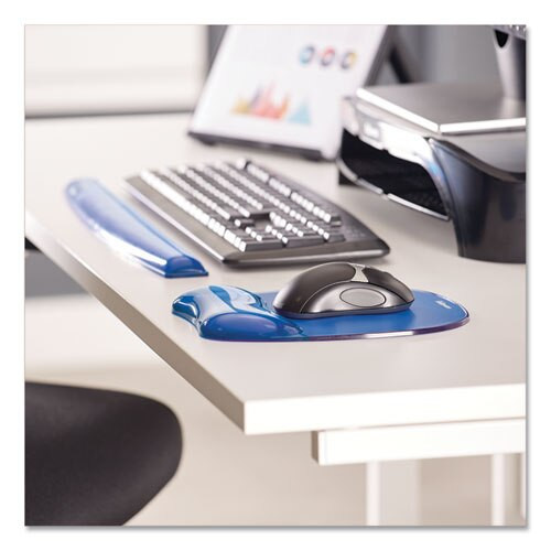 Gel Crystals Mouse Pad With Wrist Rest, 7.87" X 9.18", Blue Gel Crystals Mouse Pad With Wrist Rest, 7.87" X 9.18", Blue