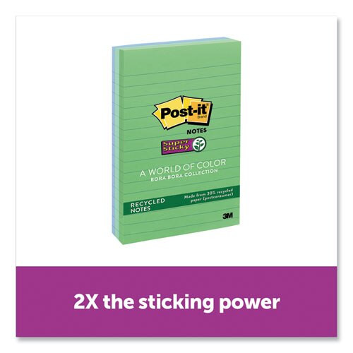 Recycled Notes In Bora Bora Colors, Lined, 4 X 6, 90-sheet, 3/pack Recycled Notes In Bora Bora Colors, Lined, 4 X 6, 90-sheet, 3/pack