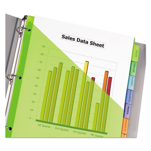 Insertable Big Tab Plastic 1-pocket Dividers, 8-tab, 11.13 X 9.25, Assorted, 1 Set Insertable Big Tab Plastic 1-pocket Dividers, 8-tab, 11.13 X 9.25, Assorted, 1 Set