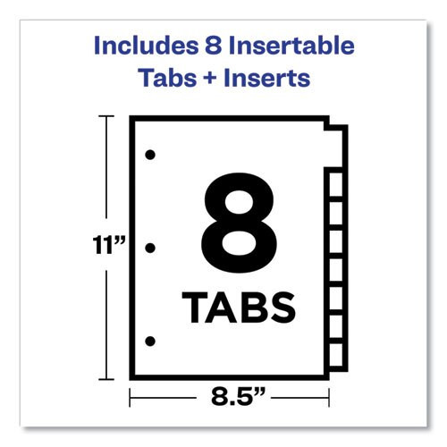Insertable Big Tab Plastic 1-pocket Dividers, 8-tab, 11.13 X 9.25, Assorted, 1 Set Insertable Big Tab Plastic 1-pocket Dividers, 8-tab, 11.13 X 9.25, Assorted, 1 Set