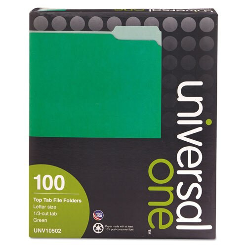 Deluxe Colored Top Tab File Folders, 1/3-cut Tabs, Letter Size, Green/light Green, 100/box Deluxe Colored Top Tab File Folders, 1/3-cut Tabs, Letter Size, Green/light Green, 100/box