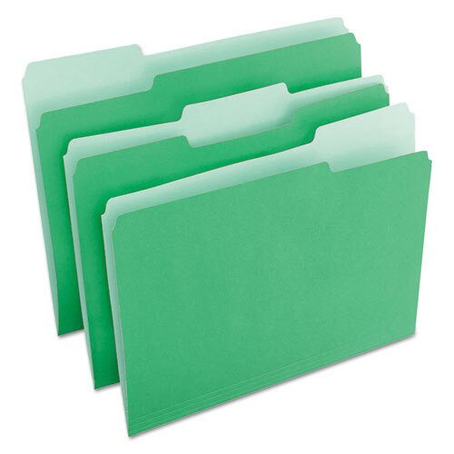 Deluxe Colored Top Tab File Folders, 1/3-cut Tabs, Letter Size, Green/light Green, 100/box Deluxe Colored Top Tab File Folders, 1/3-cut Tabs, Letter Size, Green/light Green, 100/box