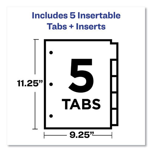 Insertable Big Tab Plastic 1-pocket Dividers, 5-tab, 11.13 X 9.25, Assorted, 1 Set Insertable Big Tab Plastic 1-pocket Dividers, 5-tab, 11.13 X 9.25, Assorted, 1 Set