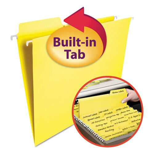 Fastab Hanging Folders, Letter Size, 1/3-cut Tab, Yellow, 20/box Fastab Hanging Folders, Letter Size, 1/3-cut Tab, Yellow, 20/box