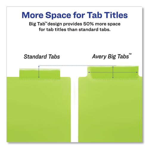 Insertable Big Tab Plastic 2-pocket Dividers, 8-tab, 11.13 X 9.25, Assorted, 1 Set Insertable Big Tab Plastic 2-pocket Dividers, 8-tab, 11.13 X 9.25, Assorted, 1 Set