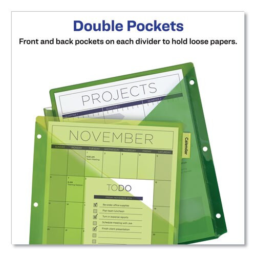 Insertable Big Tab Plastic 2-pocket Dividers, 8-tab, 11.13 X 9.25, Assorted, 1 Set Insertable Big Tab Plastic 2-pocket Dividers, 8-tab, 11.13 X 9.25, Assorted, 1 Set