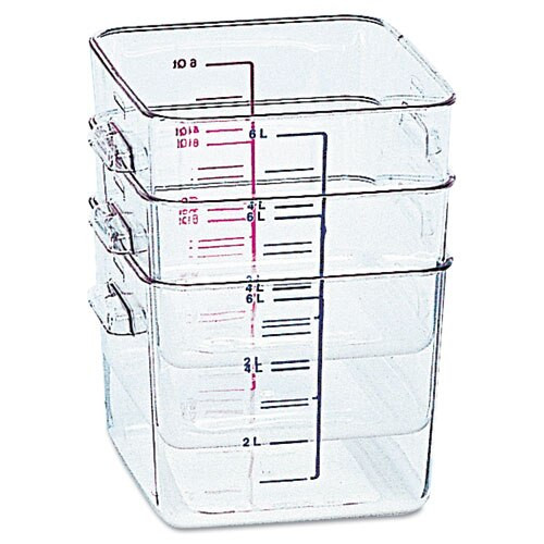 Spacesaver Square Containers, 2qt, 8 4/5w X 8 3/4d X 2 7/10h, Clear Spacesaver Square Containers, 2qt, 8 4/5w X 8 3/4d X 2 7/10h, Clear